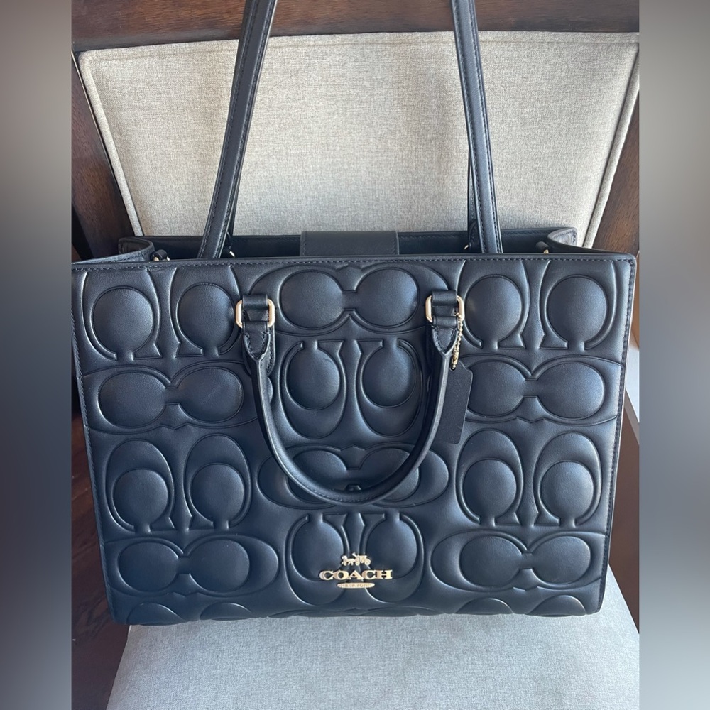 ‼️last 1‼️NWT！COACH Large Maggie Tote Bag In Signature Leather（COACH CY672） - Picture 3 of 13